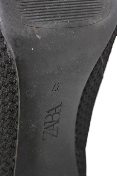 Zara Womens Pointed Toe Pull-On Stiletto Ankle Boots Black Size 7