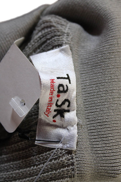 Ta.Sk Womens Collared Gray 100% Wool Pullover Sweater 3/4 Sleeve Size 42