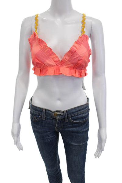 Sundress Womens Orange V-Neck Sleeveless Cotton Blouse Size S