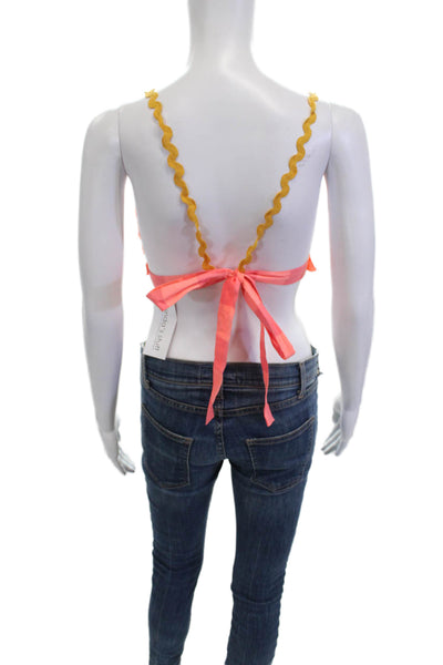 Sundress Womens Orange V-Neck Sleeveless Cotton Blouse Size S