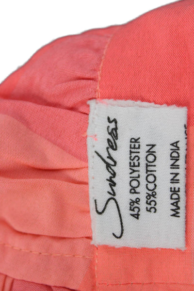 Sundress Womens Orange V-Neck Sleeveless Cotton Blouse Size S