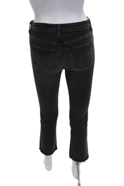 AG-ED Denim Womens Skinny Cropped Ankle Jeans Dark Gray Low Rise Button Size 25