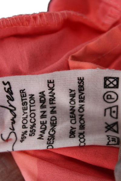 Sundress Women Maxi Peasant Skirt Pink Check Long Cotton Polyester Size XS