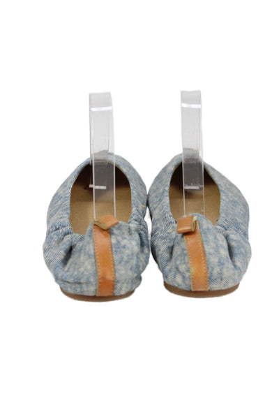 Splendid Womens Slip On Round Toe Denim Ballet Flats Blue Size 8.5