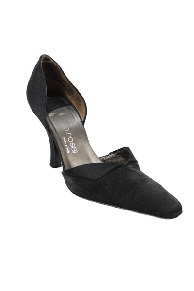 Sergio Rossi Womens High Heel Pointed Square Toe Dorsay Pumps Black Size 39