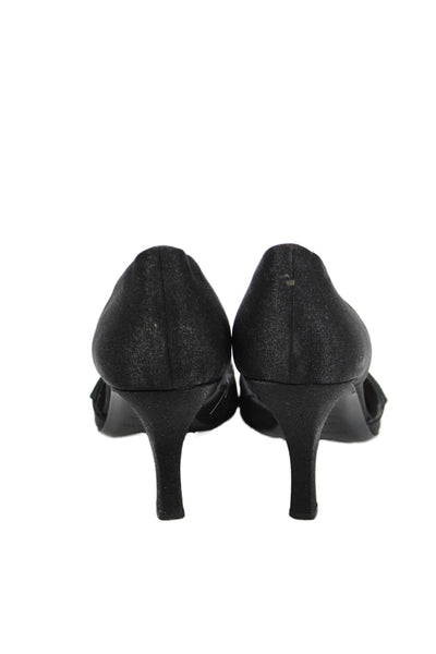 Sergio Rossi Womens High Heel Pointed Square Toe Dorsay Pumps Black Size 39