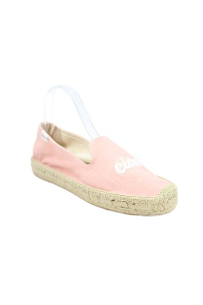 Soludos Womens Slip On Ciao Bella Canvas Espadrilles Loafers Pink Size 8.5