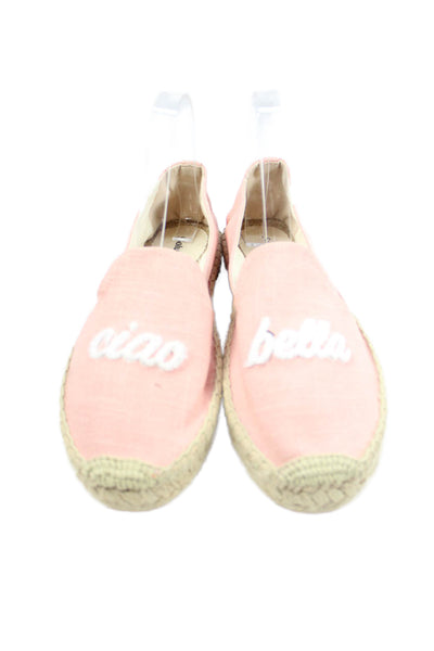 Soludos Womens Slip On Ciao Bella Canvas Espadrilles Loafers Pink Size 8.5
