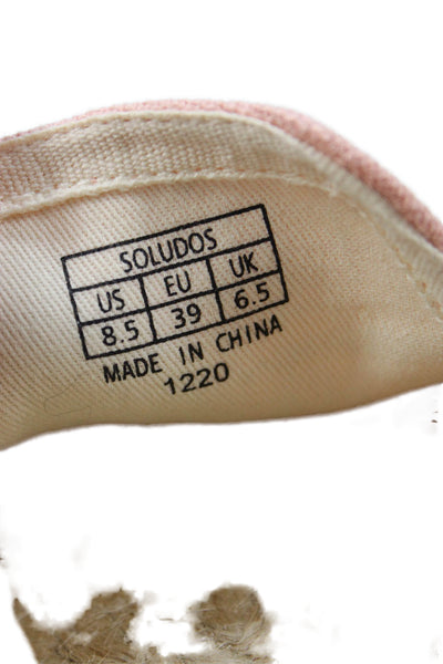 Soludos Womens Slip On Ciao Bella Canvas Espadrilles Loafers Pink Size 8.5