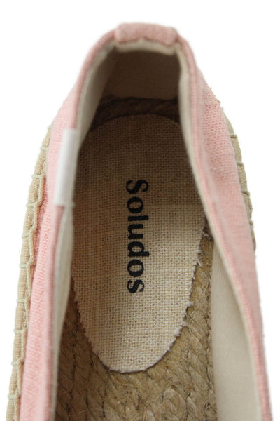 Soludos Womens Slip On Ciao Bella Canvas Espadrilles Loafers Pink Size 8.5