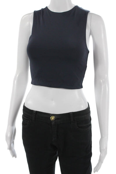 Babaton Women High Neck Cropped Tank Dark Blue Size XS