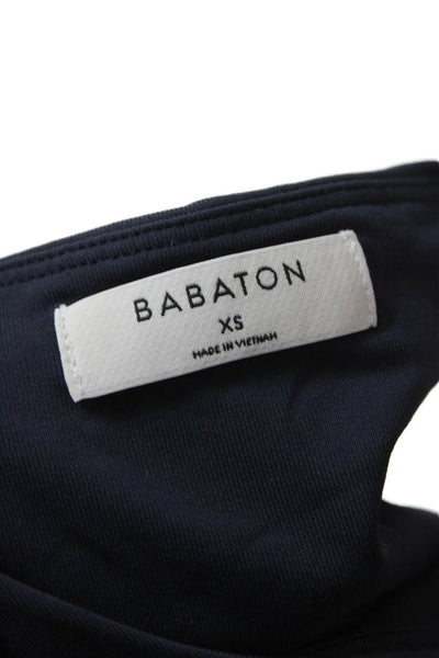 Babaton Women High Neck Cropped Tank Dark Blue Size XS