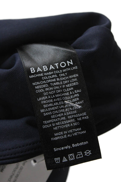Babaton Women High Neck Cropped Tank Dark Blue Size XS