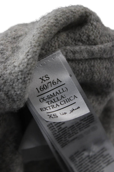 Allsaints Women Gray Mock Neck Pullover Button Long Sleeve Size XS