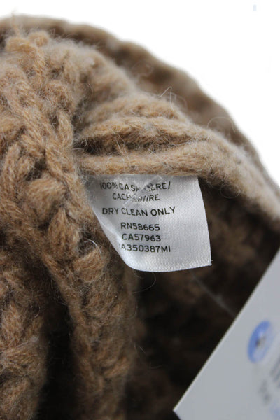 Halogen Women Pullover Cashmere Mock Neck Sweater Beige Size XS