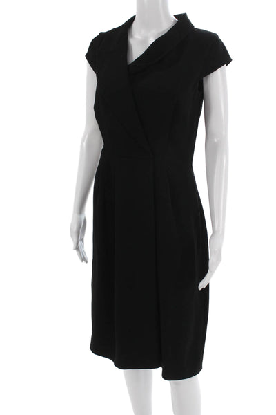 Max Mara Women Sheath Dress Black Collared Short Sleeve Size 8