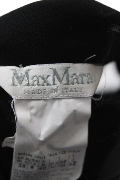 Max Mara Women Sheath Dress Black Collared Short Sleeve Size 8