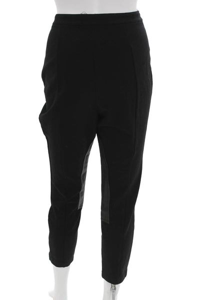 St. John Collection Women Black Ankle Cropped Pants Polyester Blend Zip Size 10