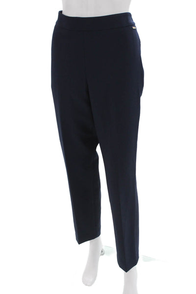 Tahari Women Dark Blue Ankle Dress Pants Polyester Spandex 27in Inseam Size 10