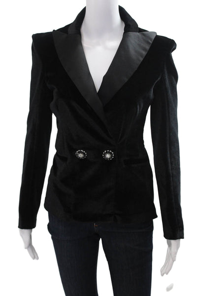 Faith Connexion Women Collared Black Blazer Button Size S
