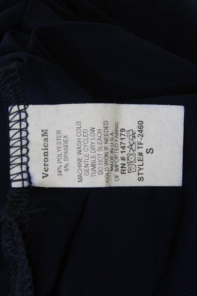 Veronica M Women Dark Blue Sleeveless Tank Polyester Spandex Size XS