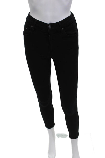Citizens of Humanity Womens Ankle Skinny Jeans Black Mid Rise Size 25
