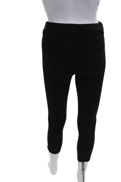 L'Agence Women Jeans Ankle Skinny Black Mid Rise Button Size 24