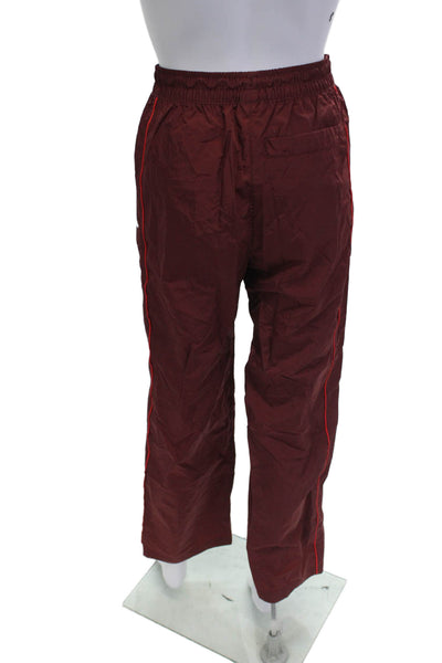 Nike Mens Windbreaker Pants Red Drawstring Nylon 90s Solid Size XS