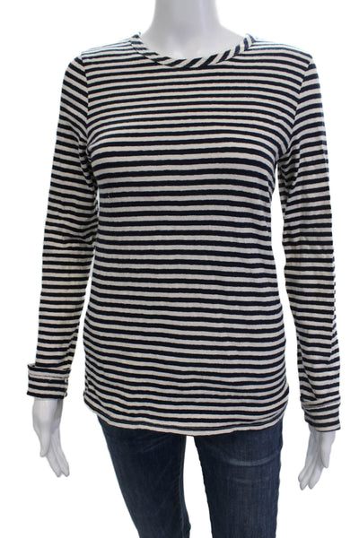 Perfect White Tee Womens Black Striped Long Sleeve Basic Tee Size XS