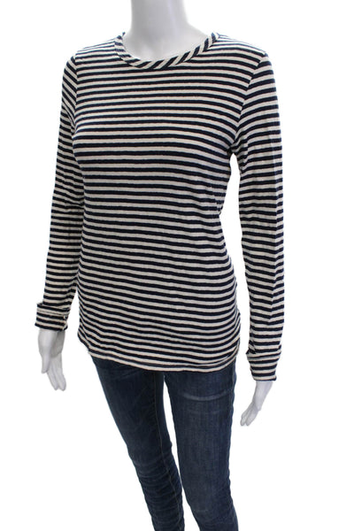 Perfect White Tee Womens Black Striped Long Sleeve Basic Tee Size XS