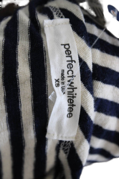 Perfect White Tee Womens Black Striped Long Sleeve Basic Tee Size XS
