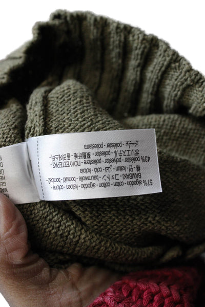 Zara Womens Army Green Cardigan Long Sleeve Round Neck Button Solid Size XS