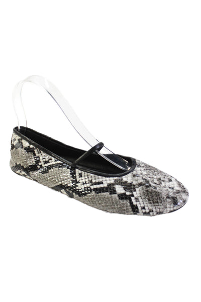 Jeffrey Campbell Womens Animal Print Strap Detail Flats Gray Size 7