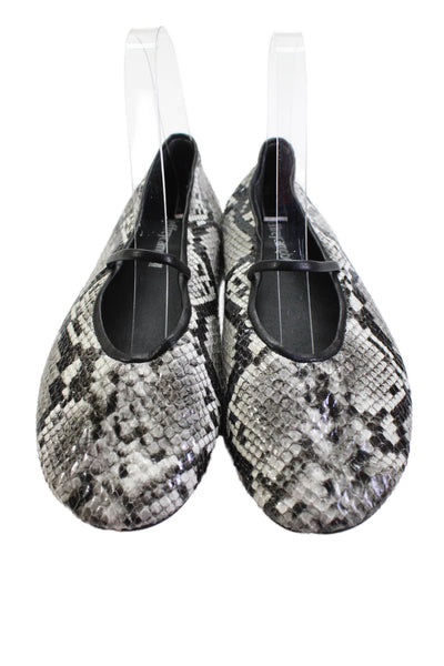 Jeffrey Campbell Womens Animal Print Strap Detail Flats Gray Size 7