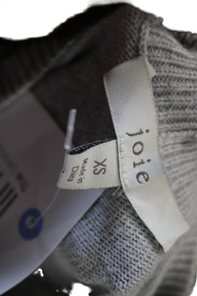 Joie Women Pullover Sweater Gray Floral Crew Neck Long Sleeve Size XS