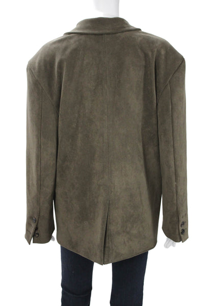 The Frankie Shop Womens Brown Collared Button Blazer Long Sleeve Size XS