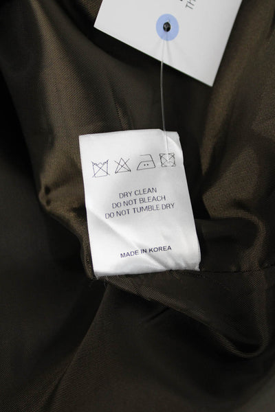 The Frankie Shop Womens Brown Collared Button Blazer Long Sleeve Size XS