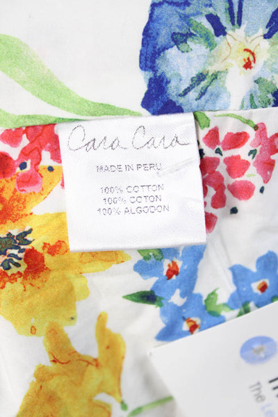Cara Cara Womens Multi-Color Floral Cropped Camisole Square Neck Cotton Size XS