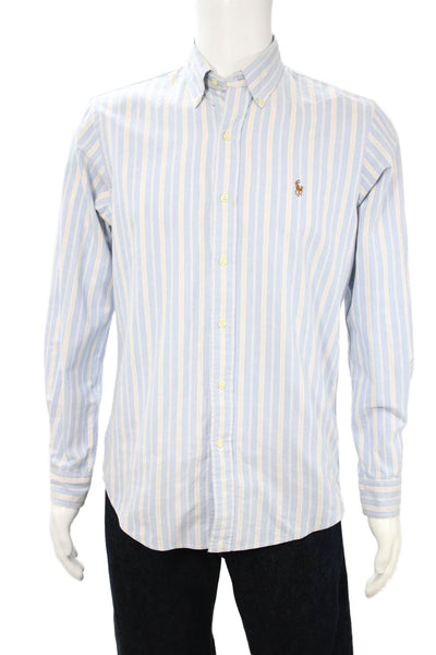 Ralph Lauren Blue Label Mens Button-Down Light Blue Striped Shirt Size S