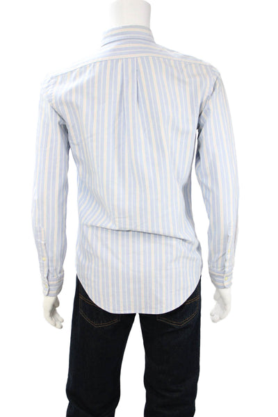 Ralph Lauren Blue Label Mens Button-Down Light Blue Striped Shirt Size S