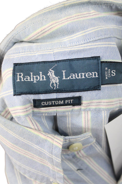 Ralph Lauren Blue Label Mens Button-Down Light Blue Striped Shirt Size S