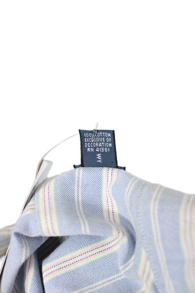 Ralph Lauren Blue Label Mens Button-Down Light Blue Striped Shirt Size S
