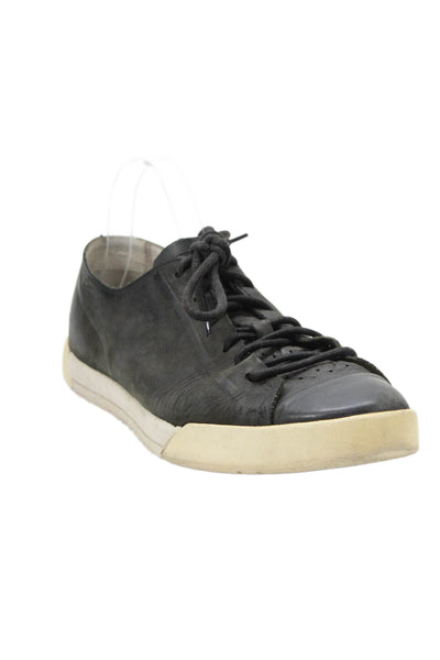 Cole Haan Men's Leather Lace Up Rubber Sole Sneakers Black Size 9.5