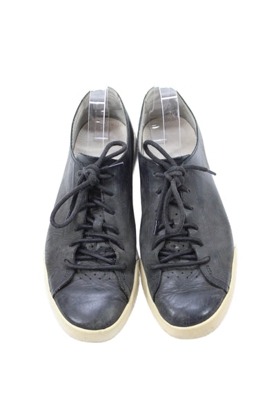 Cole Haan Men's Leather Lace Up Rubber Sole Sneakers Black Size 9.5
