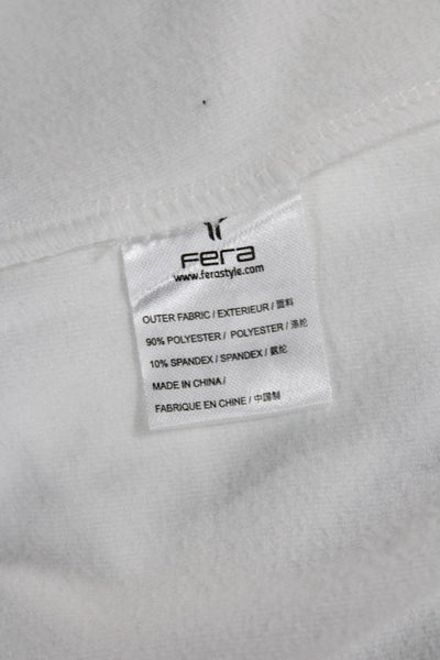 Fera Skiwear Women Striped Collared Zip Sweatshirt White Long Sleeve Size S