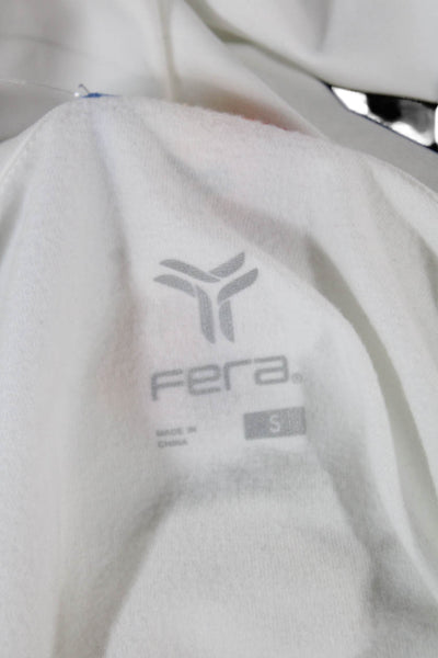 Fera Skiwear Women Striped Collared Zip Sweatshirt White Long Sleeve Size S