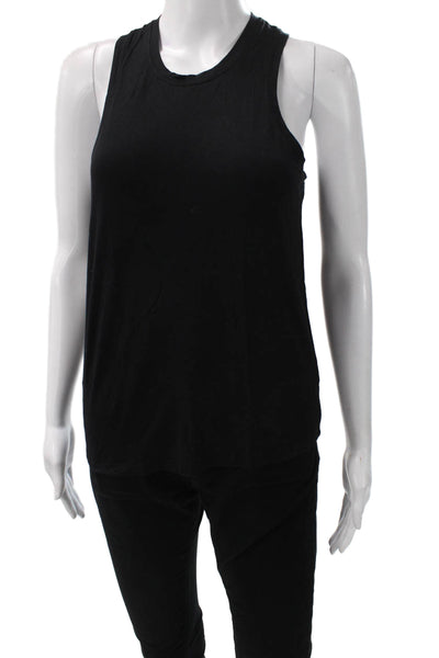 Splits59 Women Basic Tank Black Modal Crew Sleeveless Size S