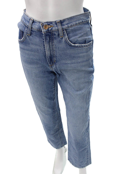 Favorite Daughter Women Cropped Straight Jeans Blue Size 25