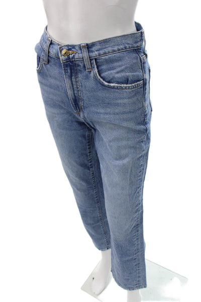 Favorite Daughter Women Cropped Straight Jeans Blue Size 25