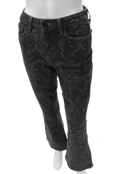 L'Agence Womens Mid Rise Flared Jeans Dark Gray Paisley Size 25